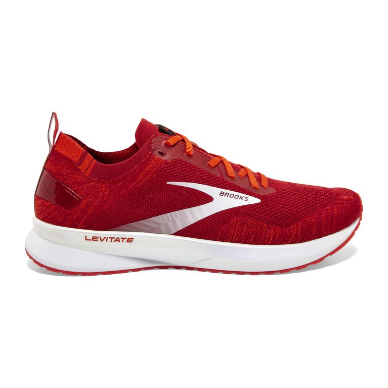 Brooks Men's Levitate 4 Road Running Shoes - Red/Cherry Tomato/White (CSEX30426)